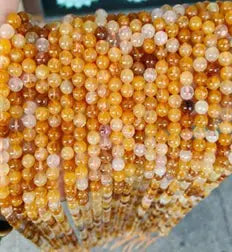 Natural Gemstone Loose Beads Necklace - yellow flower crystal A - NO.168 ABC Jewelries